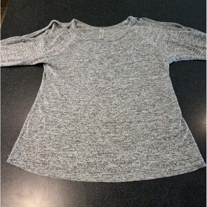PerSeption Concept Women's Heather Gray Knit Top Size S Soft Stretch Casual